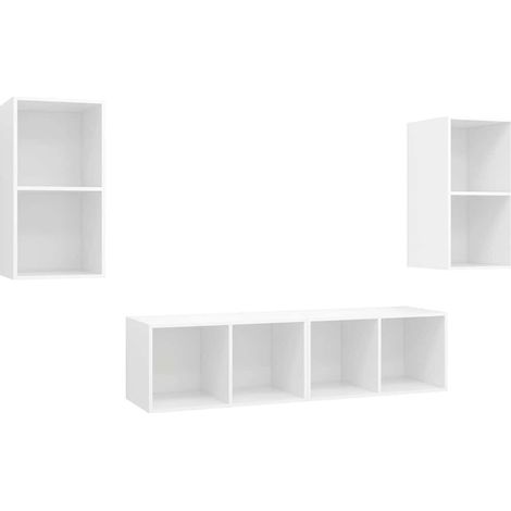Maison Exclusive - TV-Wandschränke 4 Stk. Weiß Holzwerkstoff (1/5)