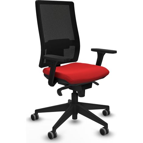 Horna sincro malla negra similpiel rojo brazos 3D base piramidal  ruedas 65mm engomadas (1/5)