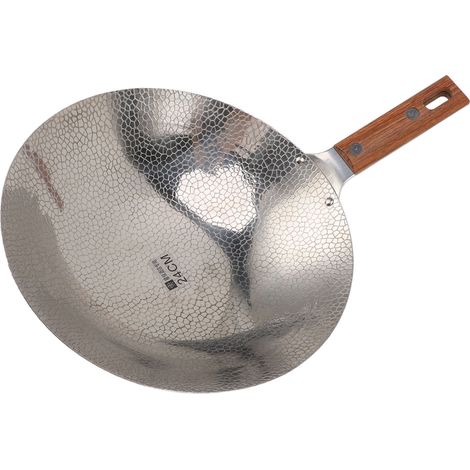 24 cm große Bratpfanne aus Edelstahl 304, schnelles Aufheizen, multifunktionale Antihaftbeschichtung mit Holzgriff (1/5)