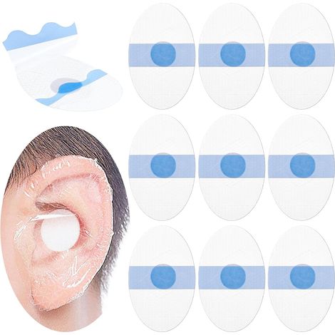 Lot de 60 autocollants étanches pour oreilles de douche - Protection transparente et étanche - Pour le sport, la douche, la natation, le bain, le spa (enfants) (1/5)
