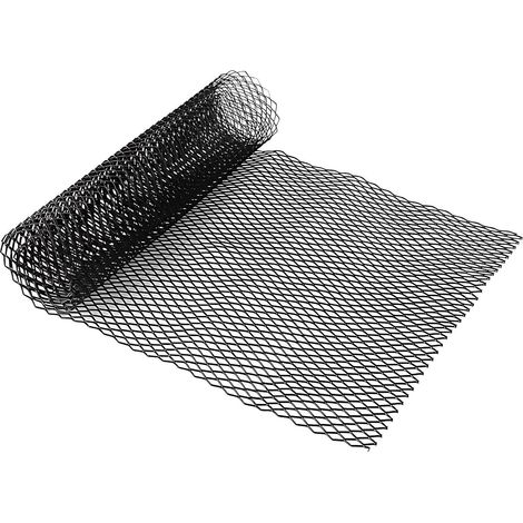 Grille de Course en Aluminium 100x33cm,Grille Nid d'Abeille 6x12mm Grille de Radiateur Universelle pour Tuning Voiture, Protection Pare-Chocs Souple et Facile à Couper, Noir (1/5)
