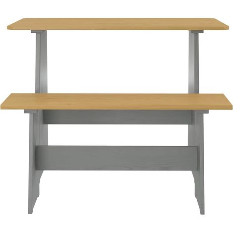 Maison Exclusive - Mesa de comedor con banco REINE madera maciza (1/5)