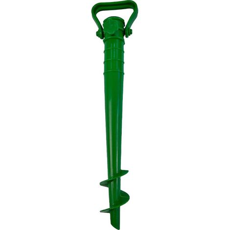 Support de parasol à planter – Pied de parasol – Plastique – Tarière pour parasol – Support de parasol à planter – Modèle à visser – Ancrage au sol – 22-32mm – Tient fermement dans le sol – 39×10cm – (1/5)