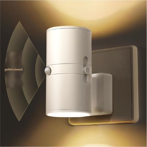 Lampe De Nuit Avec Capteur De Mouvement - 3 Modes Aan/Automatique/Off - Réglage De La Luminosité - Pour Prise Murale - Pour Couloirs Cuisines Salles De Bains Chambres Escaliers - 1 W (1/5)