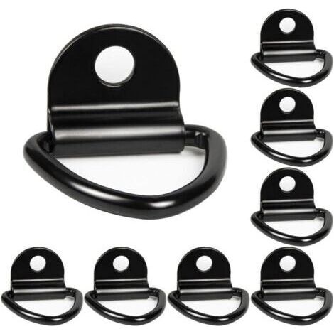 8 Pcs Crochets d'Arrimage pour Anneau en D Noir pour avec Support Kayaks Bateaux Cano毛 Pendentifs Remorques Pickups Camions Autos Jardin