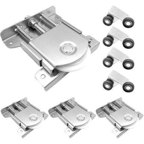 BUNTHAUS 4 Paires Roulette Porte Coulissante Placard pour Porte de Garde-robe, Roulette de Coulissante, Rouleau Placard, Remplacement Porte Rouleau pour Armoires,Fenêtres,Vitrines, Roulette Coulissant (1/5)