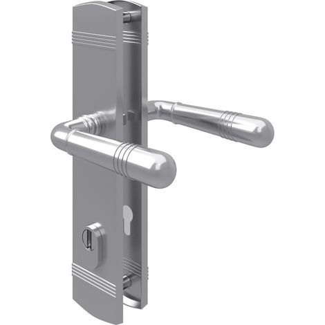Zylinderschutz Sicherheitsbeschlag Chrom Schutzbeschlag Drücker/Drücker DIN 8/72 (1/3)