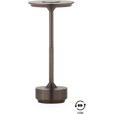 Lampe de table portable noire en métal - Noir (1/5)