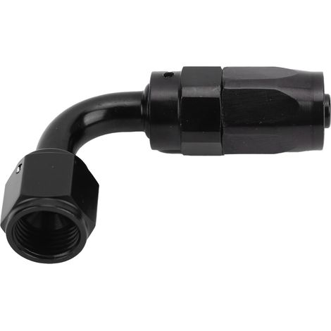 Ortviai Raccord AN6 à 90° pivotant pour ligne carburant, huile, air, eau – aluminium anodisé noir