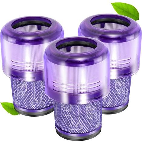 3-Piece Filter Set for Dyson V12, Washable HEPA Filter Compatible with Dyson Detect Slim Absolute Extra/Total Clean/Fluffy, Cordless Vacuum Cleaner, Interchangeable 971517-01