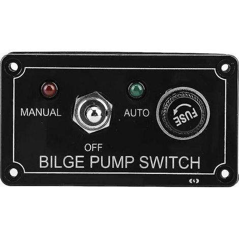 Interrupteur de pompe de cale avec indicateur LED 12 V CC, panneau de commande, marche/arrêt manuel/automatique, pour bateau ou marine (1/5)