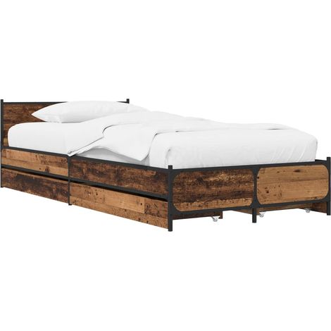 Estructura de cama con cabecero Madera envejecida 80 x 200 cm vidaXL (1/5)