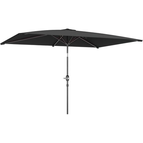 Outsunny sombrilla de terraza exterior, 200x300 cm, parasol de terraza exterior con ángulo ajustable, manivela, mástil de aluminio y anti-UV, gris