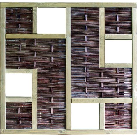 LABO-Weidengeflechtzaun 3D 180 x 180 cm, 4 Fenster