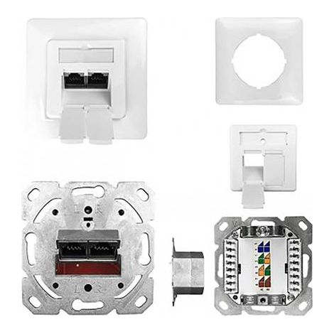 PRISE RÉSEAU ENCASTRÉ KATHREIN ESN 100 211500002 CAT 6A BLANC PUR (RAL 9010) 1 PC(S) (1/3)
