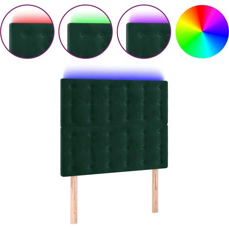Maison Exclusive - Cabecero con luces LED terciopelo verde oscuro (1/5)