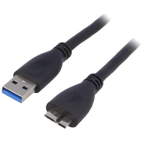 Cable- USB 3.0- USB A prise.USB B micro prise- nickele- 0.5m (1/2)