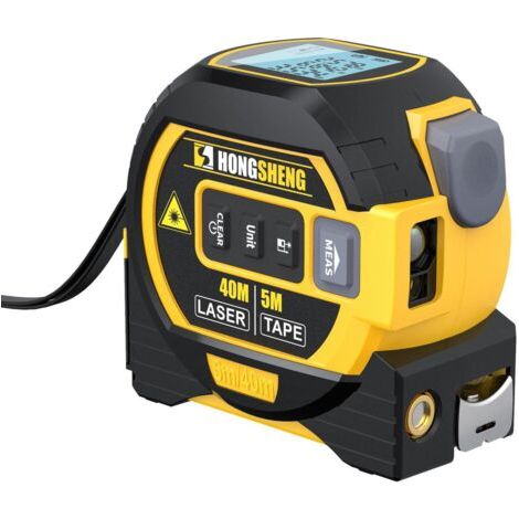 1 pc Mètre ruban numérique, télémètre laser 40 m et mètre ruban 5 m, unités d'affichage numérique en temps réel en FT/M/in