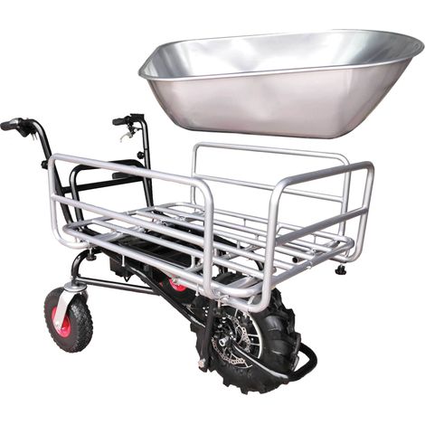 Defpro – Brouette motorisée 24V – Charge 120 kg – Moteur 250W silencieux – Autonomie 6-8h – Panier réglable et benne pour terrains accidentés (1/5)