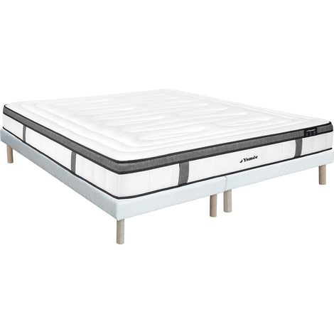 Set 180 x 200cm rete imbottita + materasso ibrido molle insacchettate 7 zone e memory foam sp.30cm - OLIANE di YSMÉE (1/5)