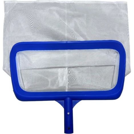 Accessoires de piscine (Sac en filet blanc) Épuisette de piscine à cadre renforcé, grande capacité, sac profond, râteau à feuilles, outil de nettoyage professionnel pour piscine (1/4)