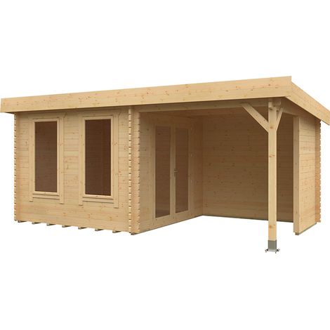 18x10 The Lulworth 44mm Cabin - L535 x W295 x H243.8 cm - Solid Wood/Softwood/Pine - Natural