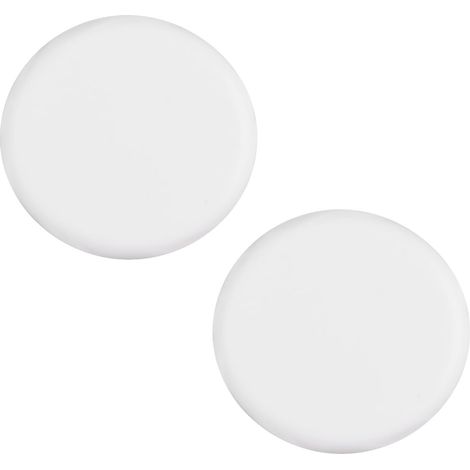 2 Pack Blank Plastic Round Wall Cover Plate Screwless Wall Hole Exposed Wires (White) (1/5)