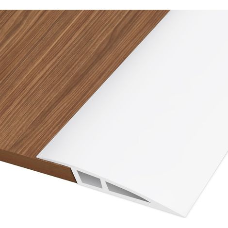 1M7CM Barre de Seuil Adhesive, Seuil de Porte Adhesif PVC, Barre de Seuil Rattrapage de Niveau pour Hauteur du Seuil 15mm 20mm, Rampe de Seuil Bandes de Transition Sol (Blanc) (1/5)