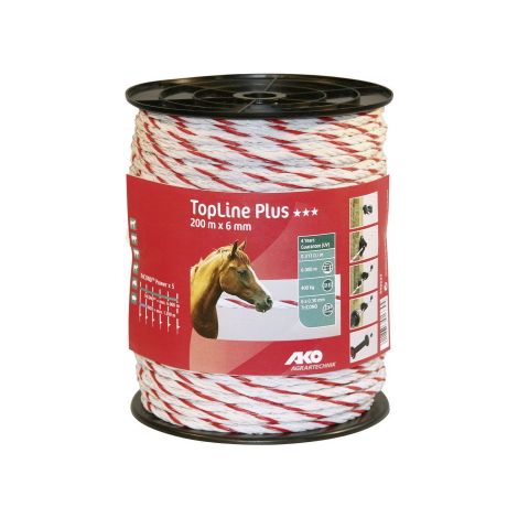 Seil Top Line Plus, 200m 6mm,6x0,30TriCond, weiß/rot