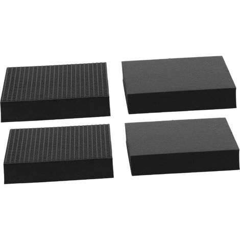 Patins de meubles carrés en caoutchouc noir, lot 4, antichoc, (1/5)