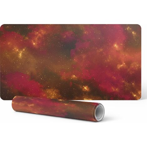 Alfombrilla de escritorio de vinilo con elegante estampado de nebulosa c贸smica, 100x50 cm.