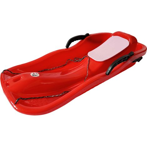 Aga Kinder Schlitten  DS493 Rot, Kinderschlitten aus Kunststoff, Stabiler Schneebob, Rodelschlitten für Kinder