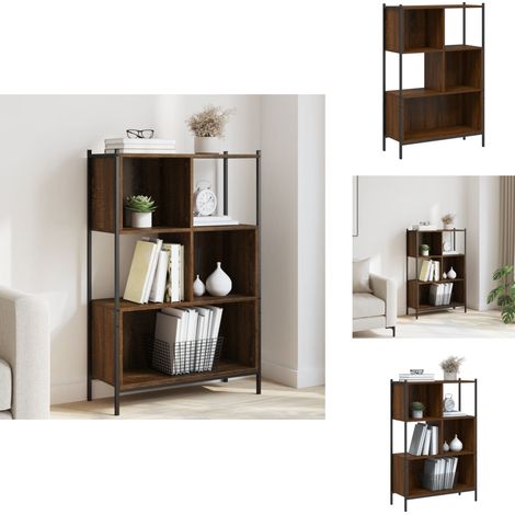 Bibliothèque chêne marron 72x28x109 cm bois d'ingénierie - Bibliothèque Murale - Bibliothèque Design - Étagère Bois - Meuble Rangement - Bibliothéque Moderne (1/5)
