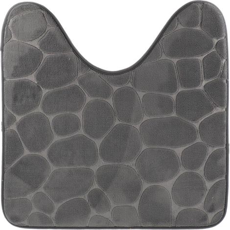 Tappetino in microfibra contour pebble 45x50 cm - grigio scuro - Tendance (1/3)