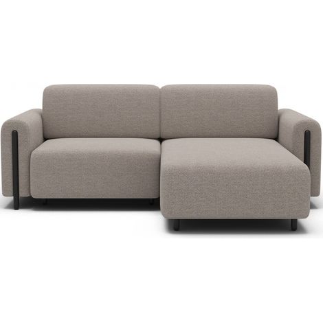 Canapé d'angle convertible ARVESSA beige chenille – Angle droit (1/5)