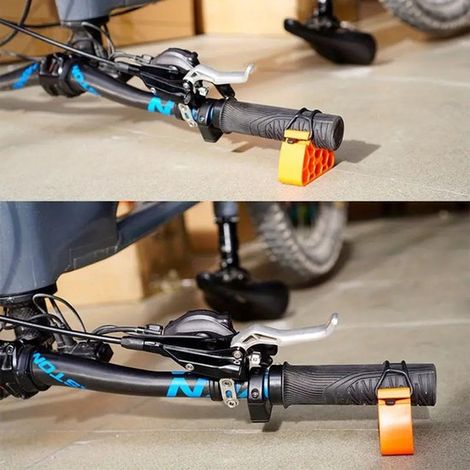 Support de guidon pour vélo (2 pièces), stabilisateur à clipser pour une fixation sécurisée sur le vélo, outil d'entretien et de réparation pour VTT et vélos électriques, pour poignées (1/5)