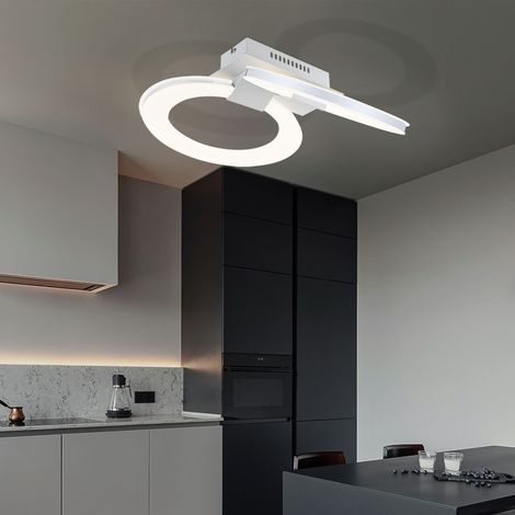 Deckenleuchte LED Strahler Deckenlampe 2 Flammig Wohnzimmerlampe Decke, Ring Design, 2x LED 18,2W 1420Lm warmweiß, LxB 44 x 35 cm (1/5)