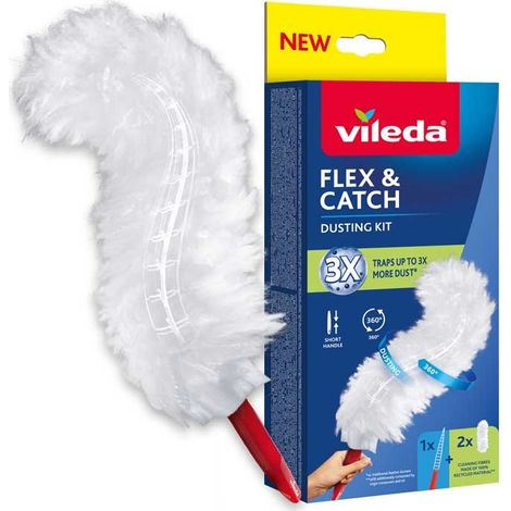 Pelle à poussière Vileda à manche court + 2 recharges Flex&Catch (1/5)