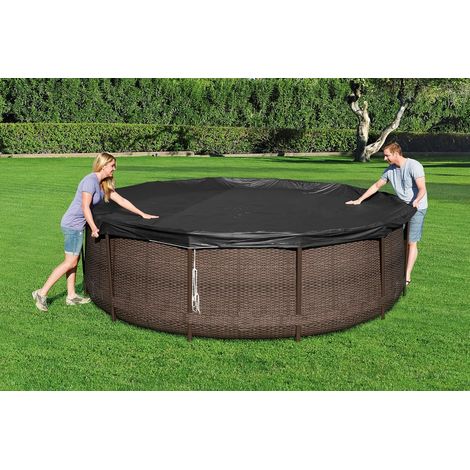4 Seasons Tarpaulin 370 cm for Round Above Ground Swimming Pools Diameter 360 cm or 366 cm (1/4)