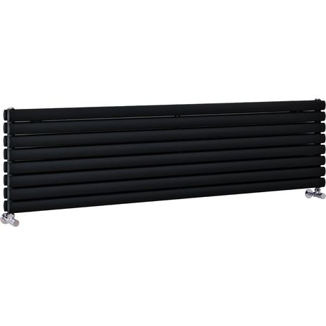 Hudson Reed Vitality – Radiateur Design Horizontal – Noir – 47.2 x 178cm Double Rang