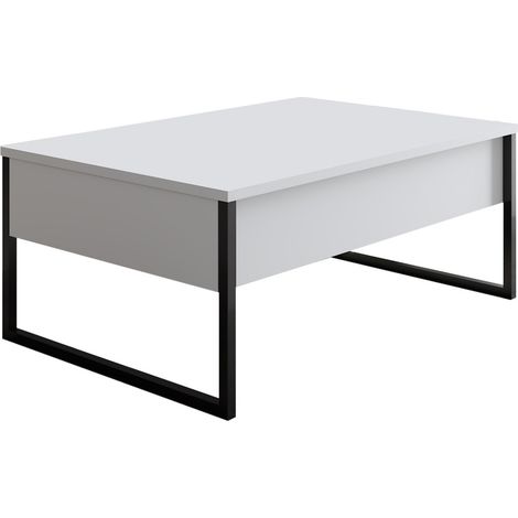 Table basse moderne avec pieds en métal Luxe Blanc - Noir (1/5)