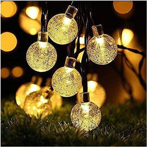 Guirlande lumineuse solaire,EONANT Guirlande Guinguette Extérieure LED cordes Chaine Lampes Décoration avec 50 Ampoules pour Patio,Café,Jardin,Décoration de Parti(Blanc Chaud) (1/5)