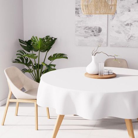 Nappe anti-tâches ronde 180 cm ALIX blanc (1/3)