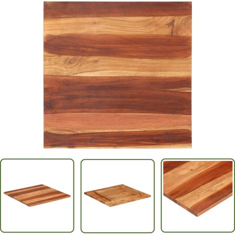 The Living Store Dessus de table bois massif d'acacia 25-27 mm 70x70 cm - Dessus De Table - Table En Bois - Acacia Massif - Plateau De Table - Meuble De Salle À Manger (1/5)