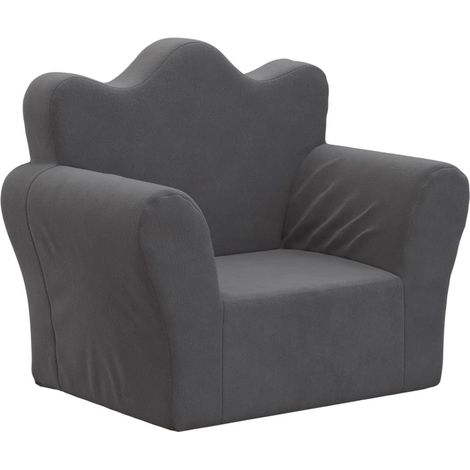 vidaXL Kinder-Couch anthrazit Weichplüsch