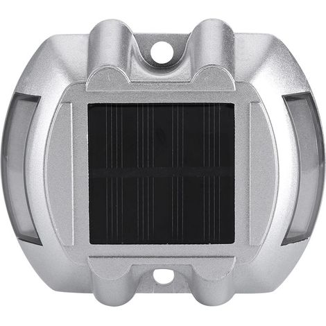 Lampe solaire étanche en aluminium moulé, 6 LED, pour routes, allées et chemins extérieurs, bleue (1/5)