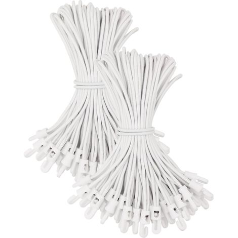 Spanngummis mit Haken 100 Stück, 25 cm, Weiß (1/5)