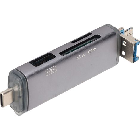 Lecteur de cartes OTG USB-C, USB-Micro USB 5 Gbit/s, ultra-fin et prêt à l'emploi, pour téléphone, PC et ordinateur portable. (1/5)