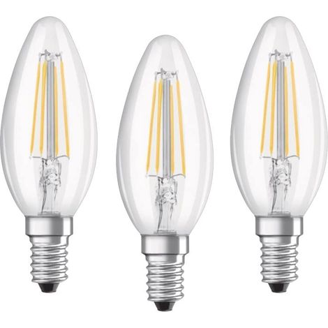 Osram Lampadine A Candela LED 4W Attacco E14 Luce Naturale 4000K Confezione da 3