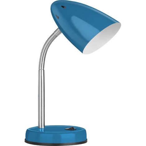 Interiors by Premier Blue Gloss Desk Lamp, Adjustable Living Room Desk Lamp, Minimalistic Desk Lamp for Reading & Writing (1/5)